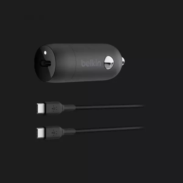 АЗП Belkin USB-C, 30W + кабель USB-C 1m (Black)
