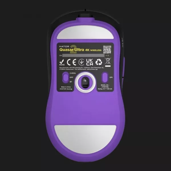 Ігрова миша HATOR Quasar 2 ULTRA 4K Wireless (Black/Lilac) (HTM570BL) (UA)
