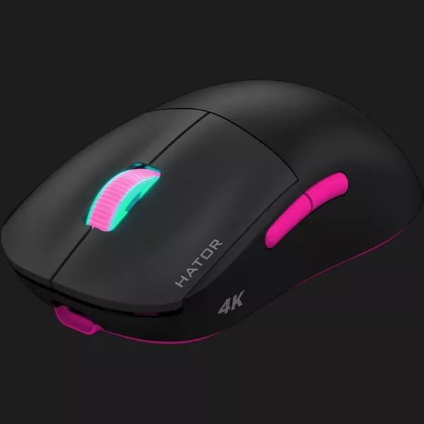 Ігрова миша HATOR Quasar 2 ULTRA 4K Wireless (Black/Pink) (HTM570BP) (UA)