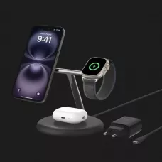 Безпровідна зарядка Belkin 3в1 Magnetic Qi2 15Вт (Black)