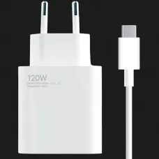Блок живлення Xiaomi 120W Hypercharge combo (Type-a) EU + кабель USB-C (White)