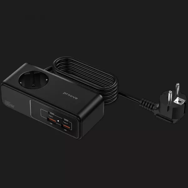 Мережевий фільтр Proove Homester Pro 65W (Розетка + 2 Type-C + 2 USB) 1.5M