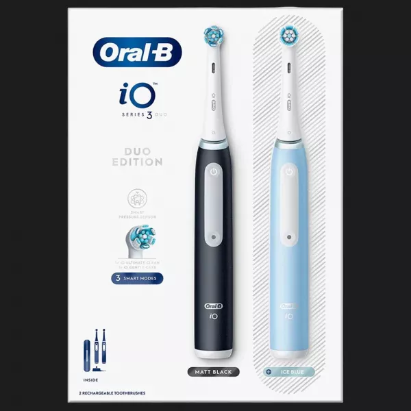 Набір зубних електрощіток BRAUN Oral-B iO Series 3 Duo (Black/Blue)