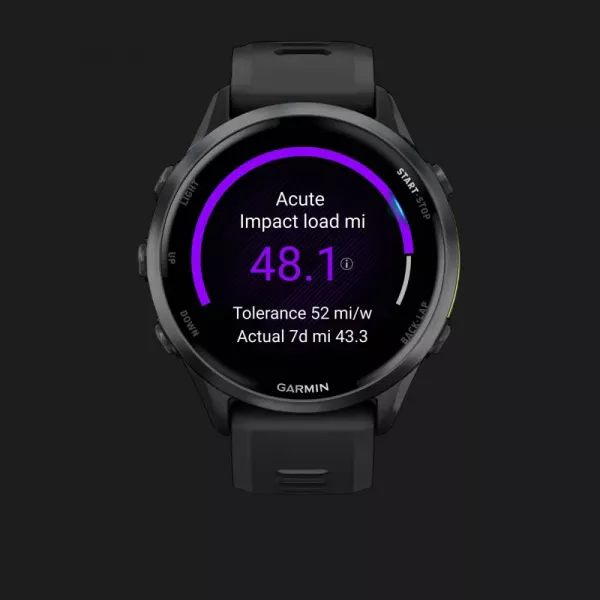 Garmin Forerunner 970 Carbon Gray DLC Titanium with Black Case and Black/Translucent Whitestone Band