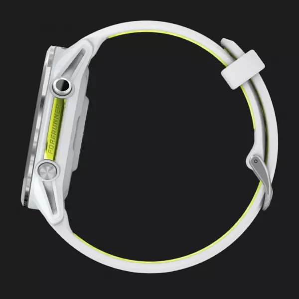 Garmin Forerunner 970 Titanium with Whitestone Case and Whitestone/Translucent Amp Yellow Band