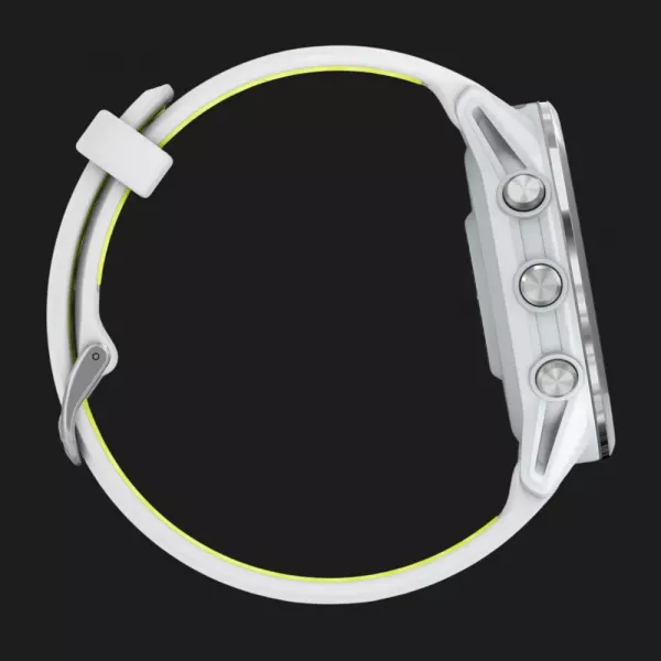Garmin Forerunner 970 Titanium with Whitestone Case and Whitestone/Translucent Amp Yellow Band