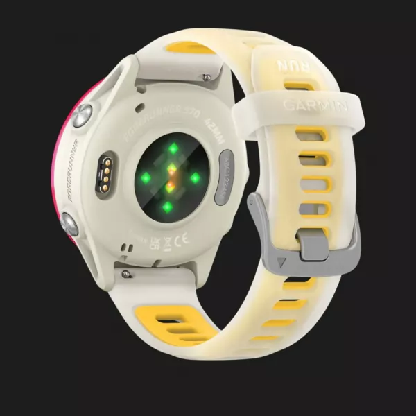Garmin Forerunner 570 42mm Raspberry Aluminum with Translucent Bone/Mango Band