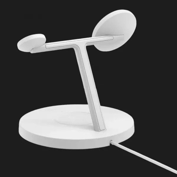 Безпровідна зарядка Belkin 3в1 Wireless Charging Stand with Qi2 15W (White)
