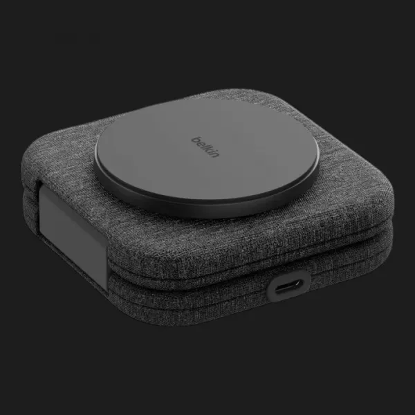 Безпровідна зарядка Belkin 2в1 Travel Pad Qi2 15W (Black)