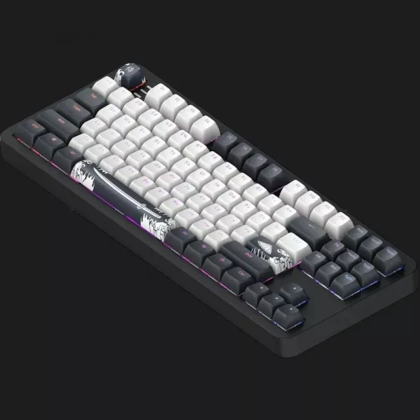 Клавіатура ігрова Dark Project ALU87 Bushido ENG/UA (Black/White) (UA)