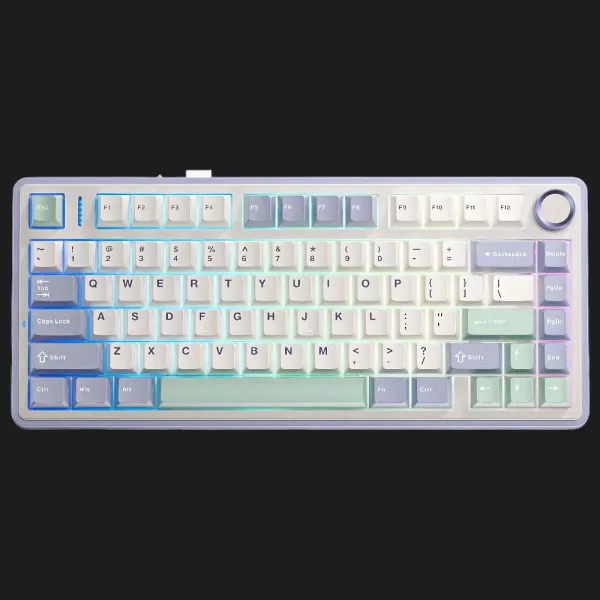 Клавіатура ігрова AULA F75 Wireless (White/Lilac)