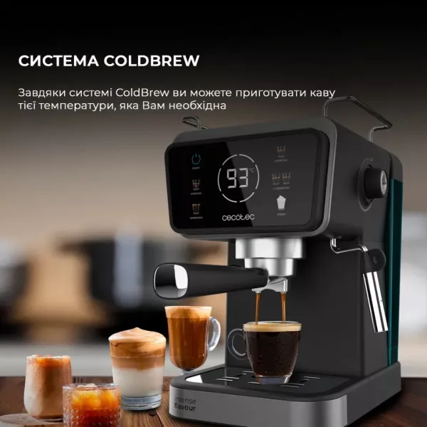 Ріжкова кавоварка Cecotec Power Espresso 20 ColdBrew Touch (Black) (CCTC-00269)