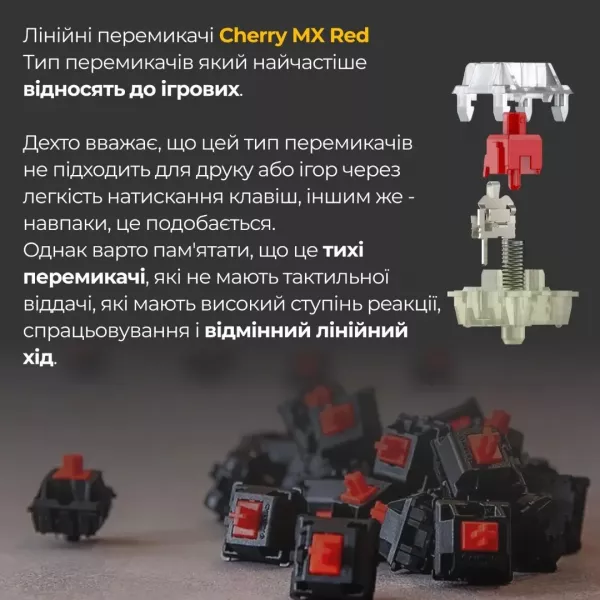 Клавіатура ігрова Ducky One 3 Cherry MX Red RGB (White) (UA)