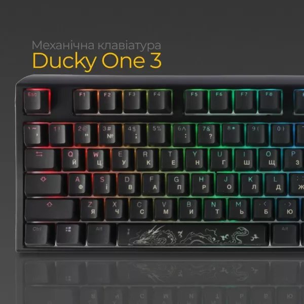 Клавіатура ігрова Ducky One 3 Cherry MX Speed silver RGB (Black) (UA)