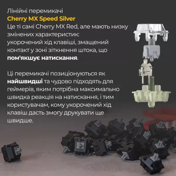 Клавіатура ігрова Ducky One 3 Cherry MX Speed silver RGB (White) (UA)