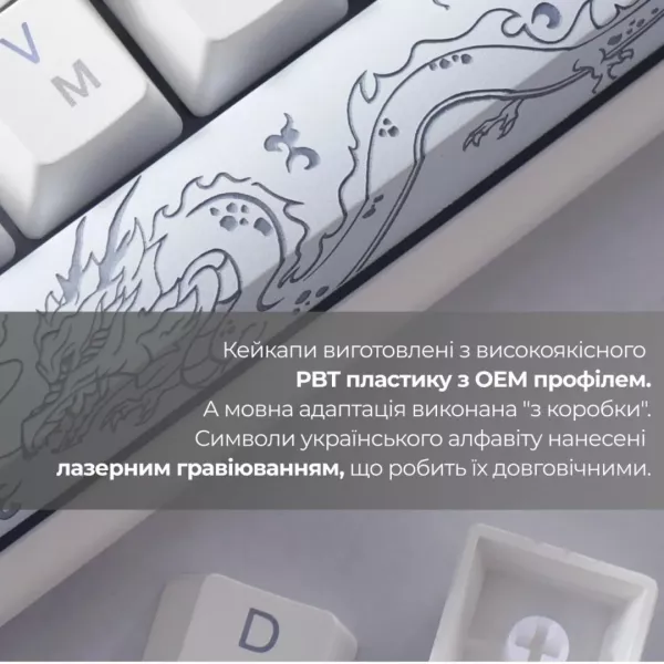Клавіатура ігрова Ducky One 3 Cherry MX Blue RGB (White) (UA)