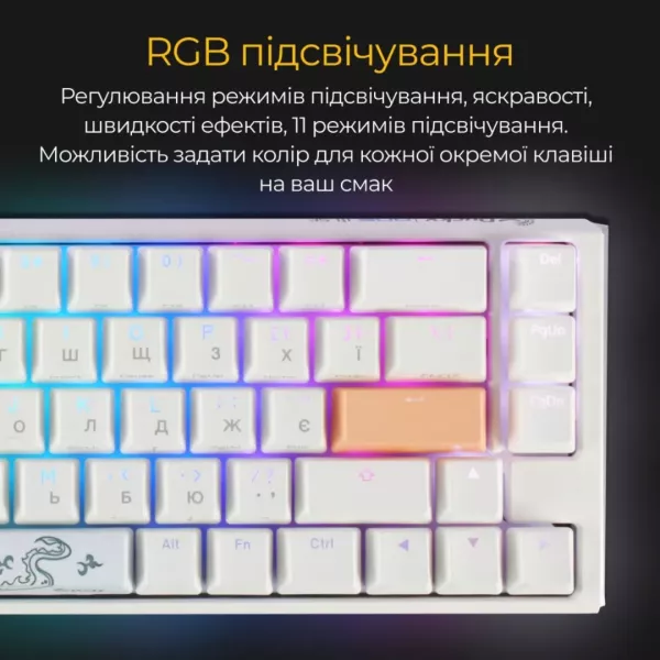 Клавіатура ігрова Ducky One 3 SF Cherry MX Brown RGB (White) (UA)