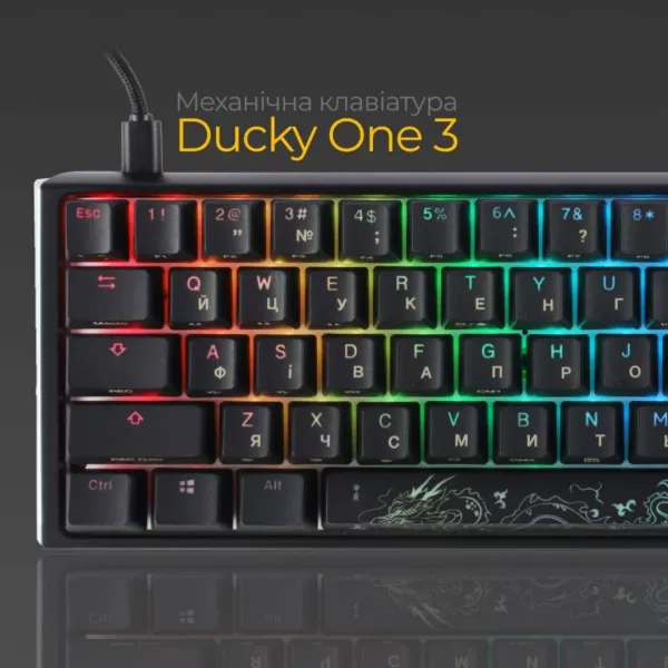 Клавіатура ігрова Ducky One 3 SF Cherry MX Red RGB (Black) (UA)