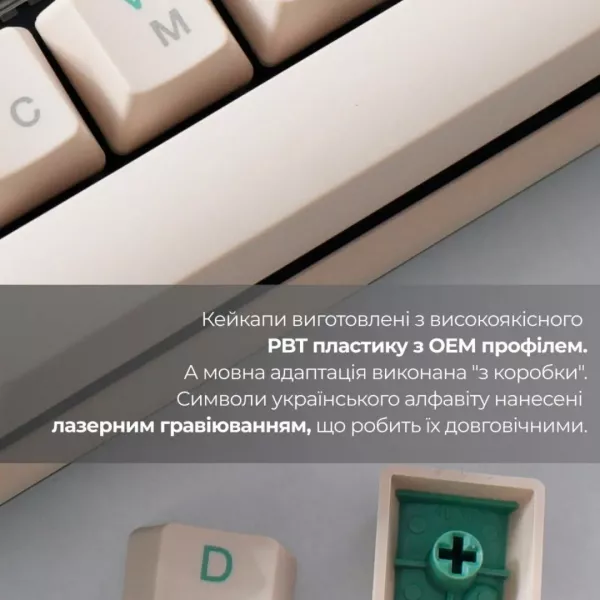 Клавіатура ігрова Ducky One 3 TKL Cherry MX Red (Matcha Cream) (UA)