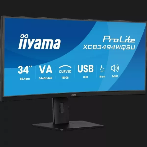 Монітор iiyama 34.1" VA 120Hz XCB3494WQSU-B1 (UA)