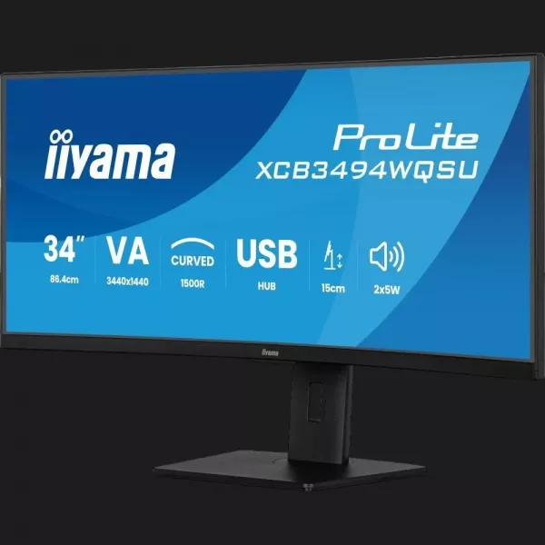 Монітор iiyama 34.1" VA 120Hz XCB3494WQSU-B1 (UA)
