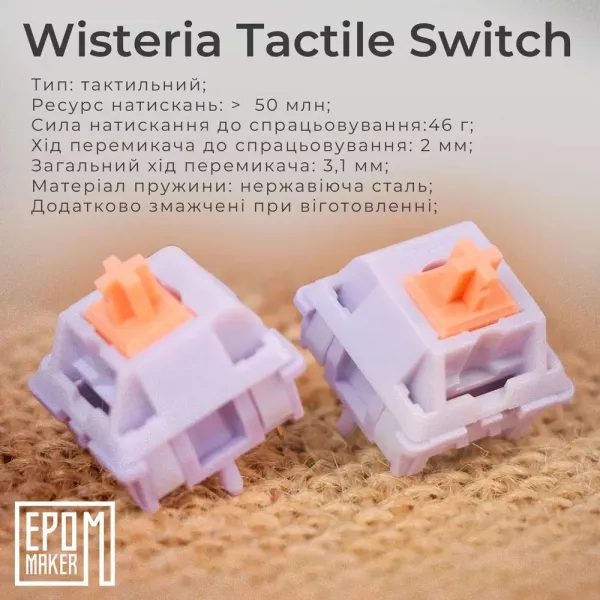 Клавіатура ігрова Epomaker TH80 PRO V2 Wisteria Tactile (White) (UA)