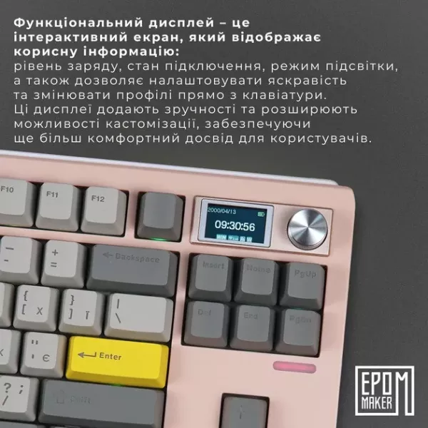 Клавіатура ігрова Epomaker Shadow-S Wisteria (Pink) (UA)