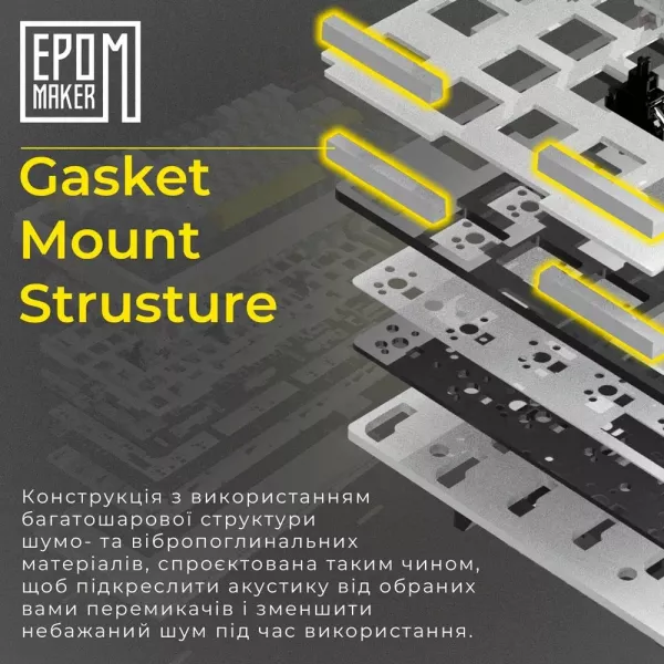 Клавіатура ігрова Epomaker TH80 PRO V2 Sea Salt Silent (Black) (UA)