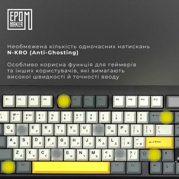 Клавіатура ігрова Epomaker TH80 PRO V2 Sea Salt Silent (Black) (UA)