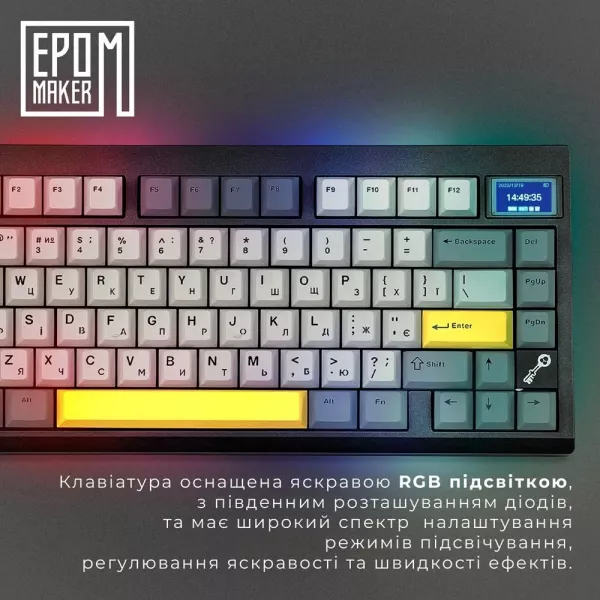Клавіатура ігрова Epomaker TH80 PRO V2 Sea Salt Silent (Black) (UA)