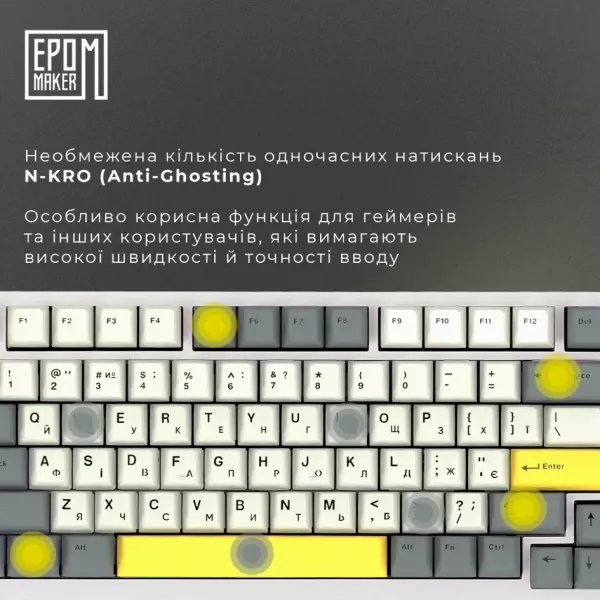 Клавіатура ігрова Epomaker AK820 Pro Flying Fish (White) (UA)
