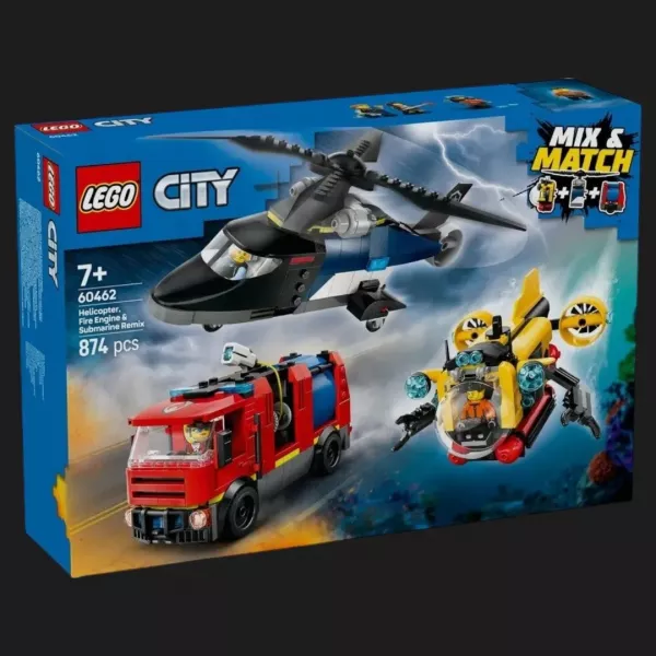 Конструктор LEGO City Ремікс вертольотів, пожежних машин і підводних човнів (60462)