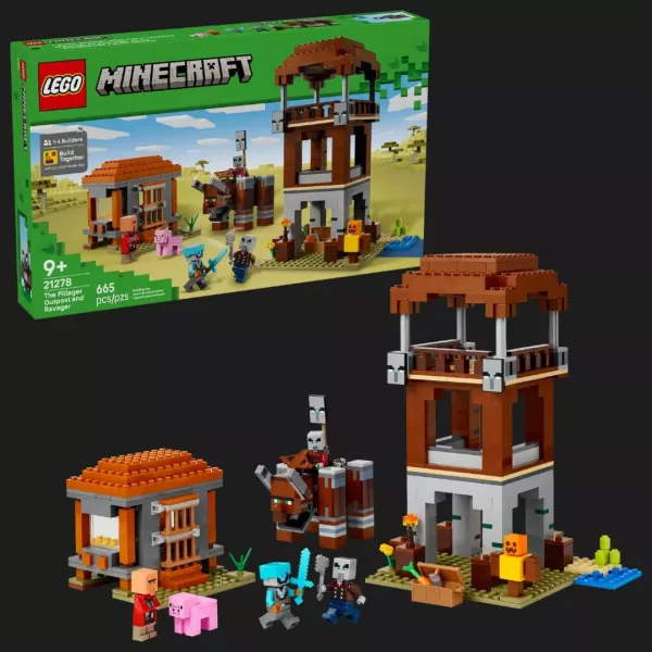 Конструктор LEGO Minecraft Аванпост розбійників та спустошувач (21278)