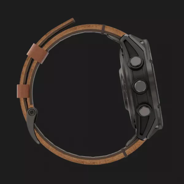 Garmin Fenix 8 Pro 51mm AMOLED Sapphire Carbon Gray DLC Titanium with Chestnut Leather Band