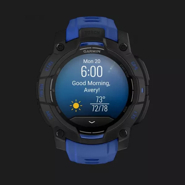 Garmin Instinct 3 45mm AMOLED Black with Bolt Blue/Black Band