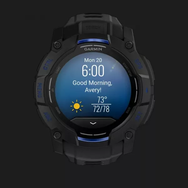 Garmin Instinct 3 50mm AMOLED Black with Black/Bolt Blue Band