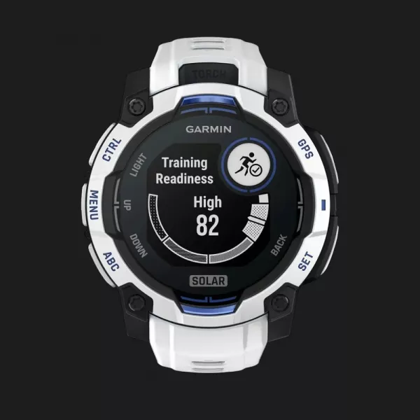 Garmin Instinct 3 45mm Solar Whitestone with Whitestone/Bolt Blue Band