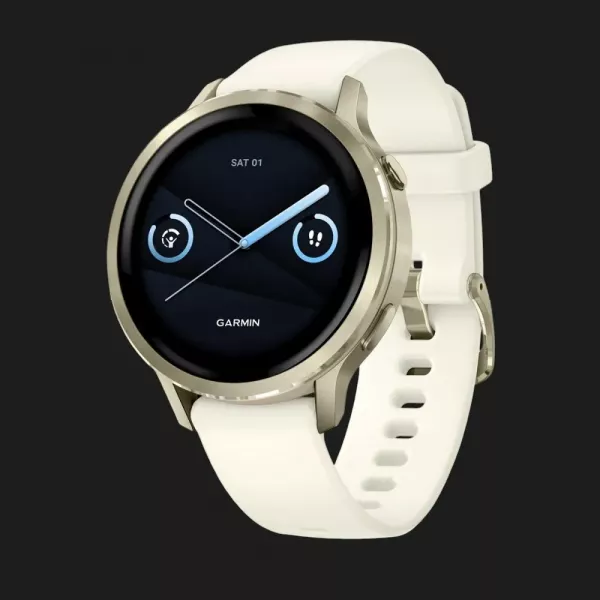 Garmin Venu 4 41mm Lunar Gold with Bone Silicone Band