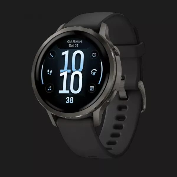 Garmin Venu 4 41mm Slate with Black Silicone Band