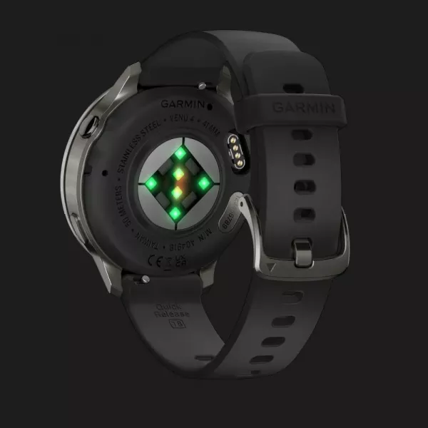 Garmin Venu 4 41mm Slate with Black Silicone Band