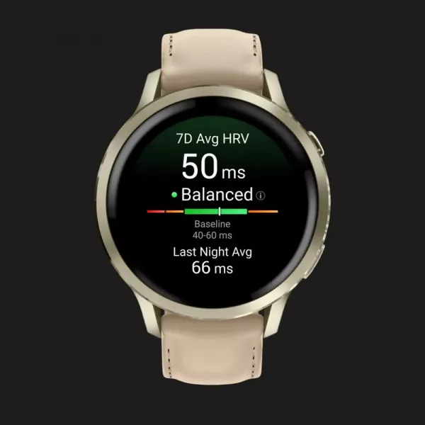 Garmin Venu 4 41mm Lunar Gold with Bone Silicone Band and Light Sand Leather Band