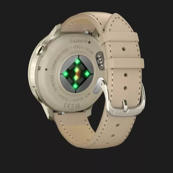 Garmin Venu 4 41mm Lunar Gold with Bone Silicone Band and Light Sand Leather Band