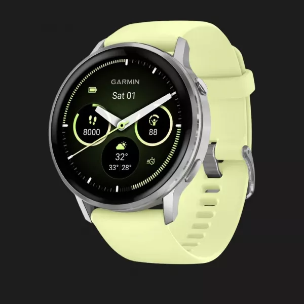 Garmin Venu 4 45mm Silver with Citron Silicone Band
