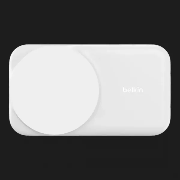 Безпровідна зарядка Belkin 2в1 UltraCharge Foldable Magnetic Charging 25Вт (White)