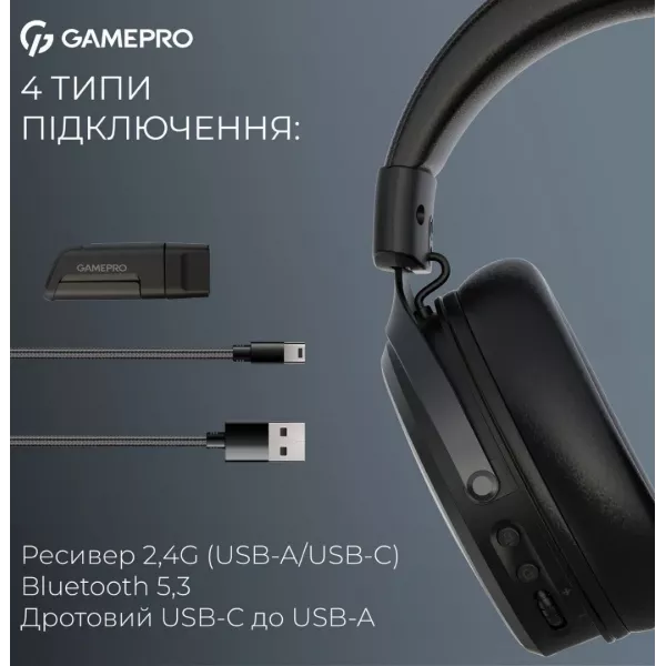 Ігрова гарнітура Gamepro HSW201B (Black) (UA)