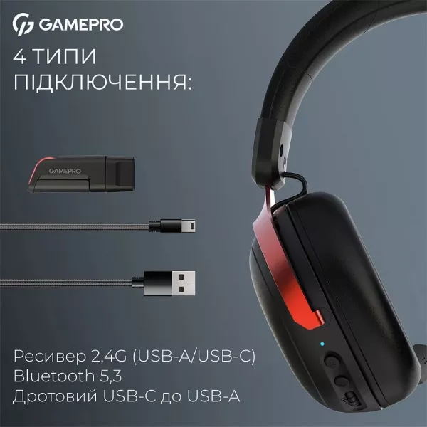 Ігрова гарнітура Gamepro HSW201BR (Black/Red) (UA)