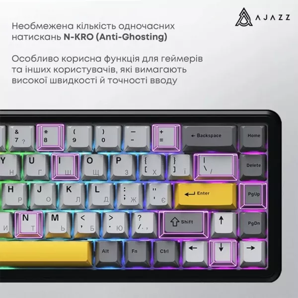 Клавіатура ігрова Ajazz (Black) (AK680-M-BGY-A) (UA)