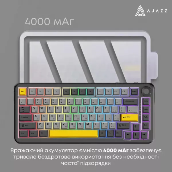 Клавіатура ігрова Ajazz (Black) (AK820MAX-DD-BGY) (UA)