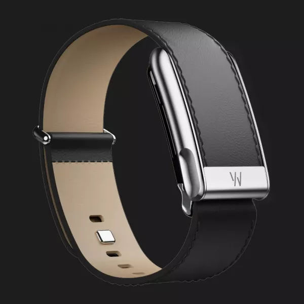 Ремінець Whoop LeatherLuxe Band Straight для Whoop MG (Black/Cream with Titanium) (Size S)