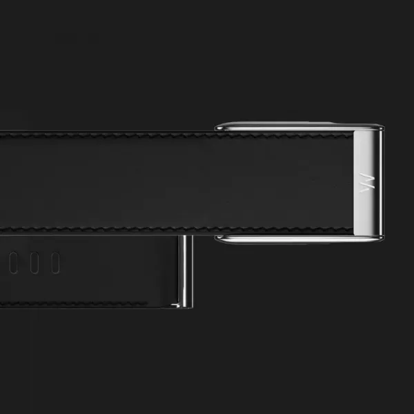 Ремінець Whoop LeatherLuxe Band Straight для Whoop MG (Black/Cream with Titanium) (Size L)